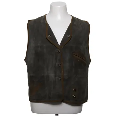 Leather vest (Green, Brown) Leather, Polyester