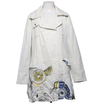 Trenchcoat (Vit, Flerfärgad) från Desigual Bomull, Elastan, Polyamid, Polyester