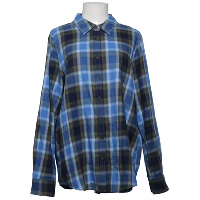 Flannel shirt (Blue, White, Brown) from Lands' End Cotton