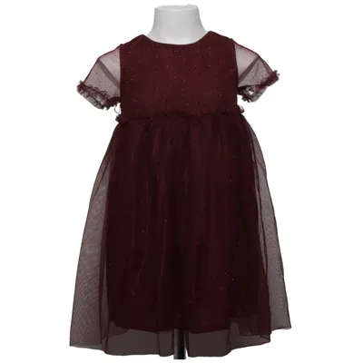 Robe de fille de fleur (Rouge) de Laura Fibre métallique, Polyester