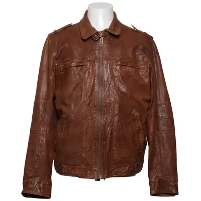 Leather jacket (Brown) from Jofama Leather, Polyester