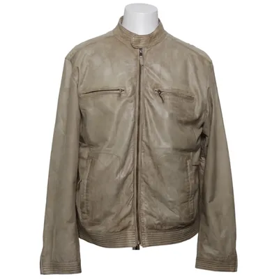 Veste en cuir (Beige) de Pierre Cardin Cuir, Polyester, Viscose
