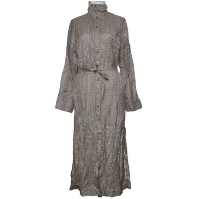 Shirt dress (White, Brown) from Britt Sisseck Cotton, Silk