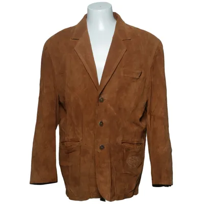 Leren blazer (Bruin) van Petroff Leer, Polyester