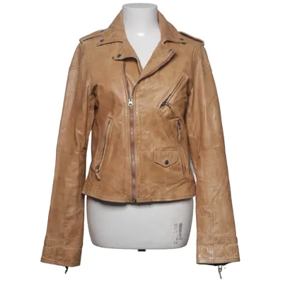 Veste de motard (Marron) de Hollies Stockholm Coton, Cuir, Polyester