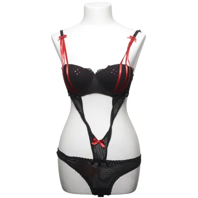 Ensemble de sous-vêtements (Noir, Rouge) de Miss & Miss Élasthane, Polyamide