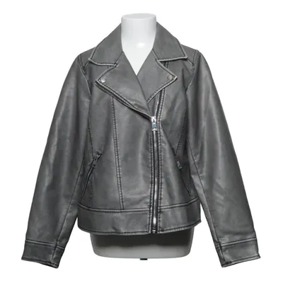 Bikerjacka (Grå) från Zizzi Bomull, Polyester, Polyuretan, Viskos