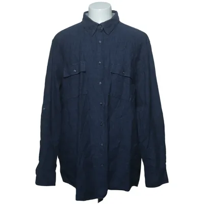 Shirt (Blauw) van Dressmann Katoen, Linnen