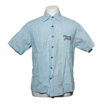 Short sleeve shirt (Blue, White) from Basic Style Cotton