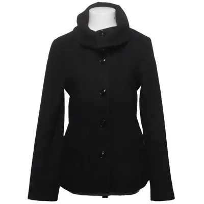 Coat (Black) from H&M Polyester, Viscose, Wool