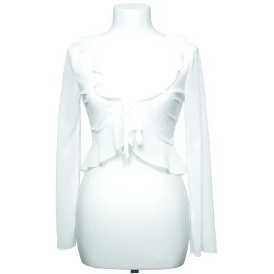 Slå-om bluse (Hvid) fra Shein Elastan, Polyester