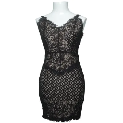 Cocktailkleid (Schwarz, Beige) von Vera & Lucy Elasthan, Polyamid, Polyester