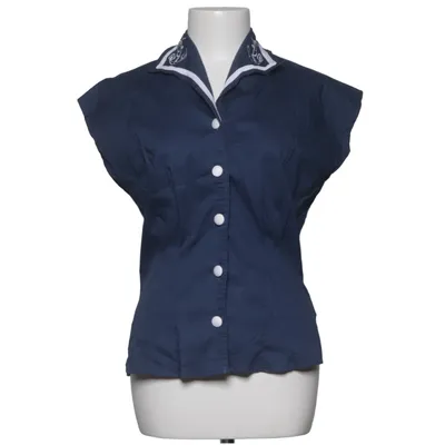 Top (Blue) from Hell Bunny Vixen Cotton, Elastane