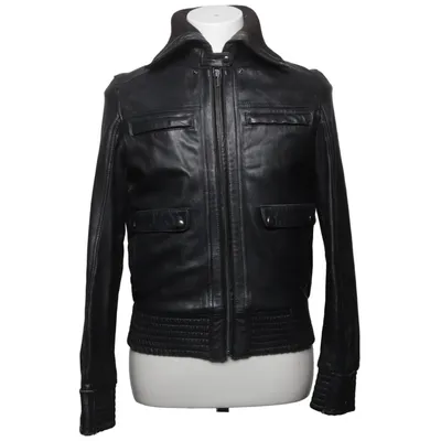 Läderjacka (Svart) från Mango Casual Sportswear Akryl, Bomull, Skinn, Polyester