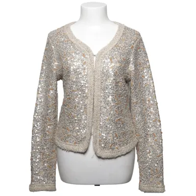 Cardigan (Beige, Argent, Or) de Anne L Acrylique, Polyester, Laine