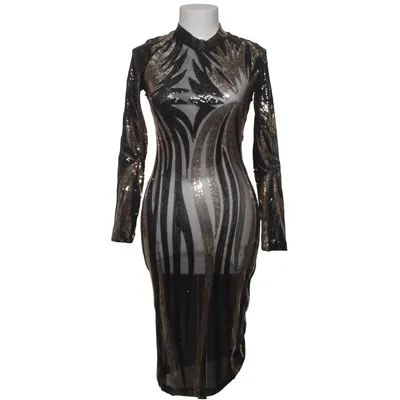 Evening gown (Black, Gold) Elastane, Polyester