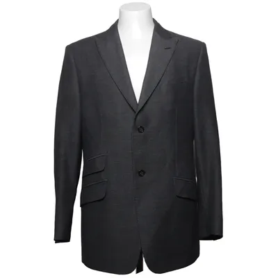 Blazer (Gray) from Banana Republic Acetate, Cotton, Viscose, Wool