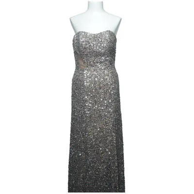 Evening gown (Beige, Silver) from Bg Haute Polyester, Silk
