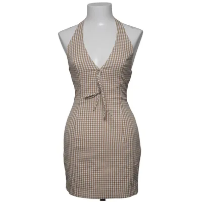 Halterneckklänning (Beige, Vit) från Zara Polyester