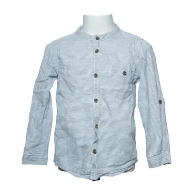 Shirt (Blue, White) from Kids by Lindex Cotton, Linen
