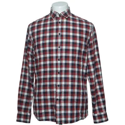 Flanellen overhemd (Rood, Blauw, Wit) van Hessnatur