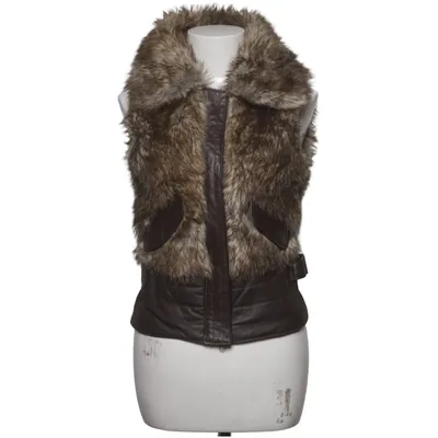 Outer vest (Brown) from Vero Moda Acrylic, Leather, Polyester