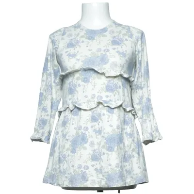 Jurk (Wit, Blauw, Meerkleurig) van Petter & Kajsa Katoen, Elastaan