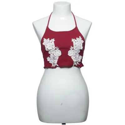 Neckholder Top (Rot, Weiß) von Zaful