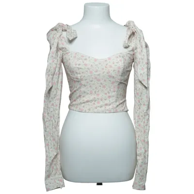 Crop top (Beige, Multicolored) from H&M Trend Cotton, Elastane, Polyester