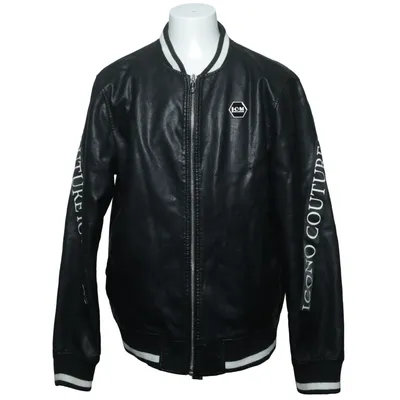 Bomber jacket (Black, White) from Icono Polyester, Polyurethane