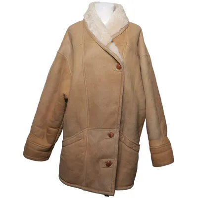 Veste en peau de mouton retournée (Beige, Blanc) de Pelle Pelle