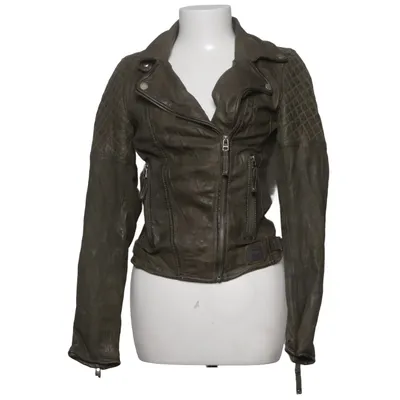 Bikerjack (Groen) van Freaky Nation Katoen, Leer, Polyester