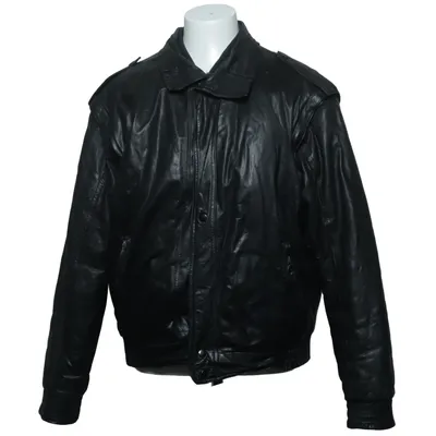Leren jack (Zwart) Acetaat, Katoen, Leer, Polyester