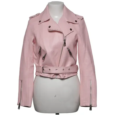 Biker jacket (Pink) from Zara Basic Polyurethane, Viscose