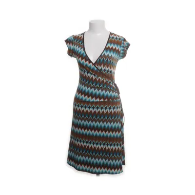 Wrap dress (Brown, Green) from Qed London Elastane, Polyester