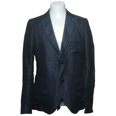 Blazer (Blue) from The Tailoring Club Linen, Viscose