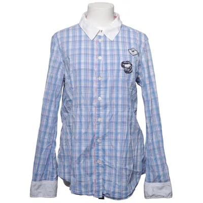 Shirt (Blauw, Wit) van Polo Sylt Katoen, Elastaan