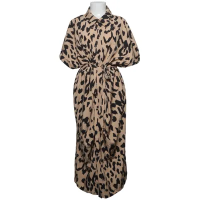 Skjortklänning (Beige, Svart) från Shein Curve Polyester