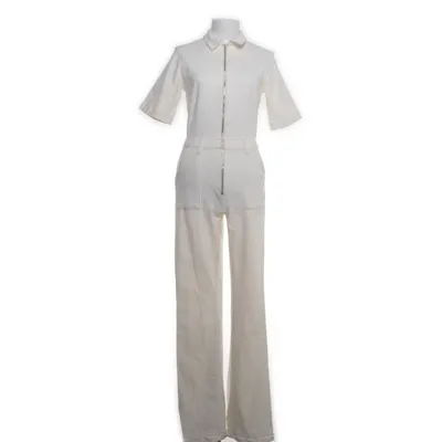 Jumpsuit (Wit) van Mango Denim Katoen, Elastaan