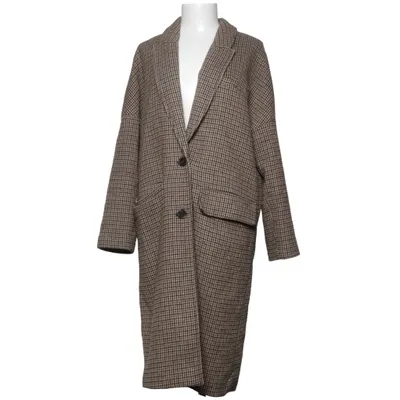 Frakke (Brun, Flerfarvet) fra Zara Polyester, Uld