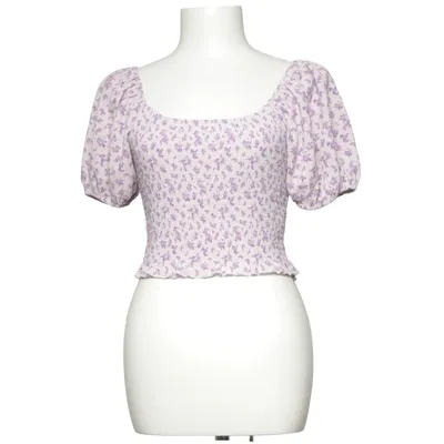 Crop top (Lilla, Hvid) fra Gina Tricot Elastan, Polyester
