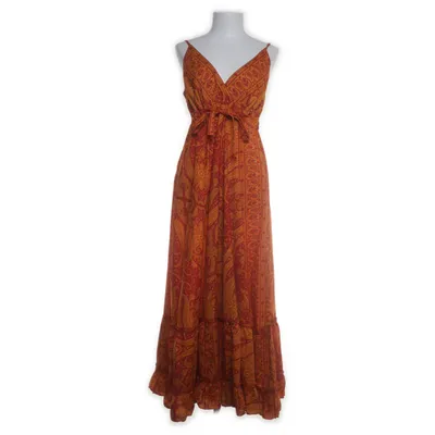 Långklänning (Orange, Röd, Gul) från Boho Polyester, Silke