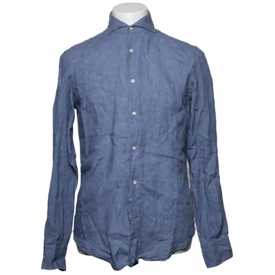 Shirt (Blauw) van Boggi Milano Linnen