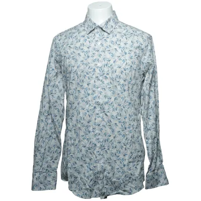 Chemise (Bleu, Beige) de Ombre Coton