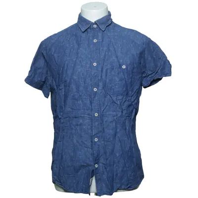 Korte mouwen shirt (Blauw) van Dobber Katoen, Linnen