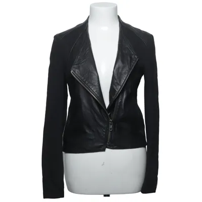 Leather jacket (Black) from Helmut Cotton, Leather, Viscose