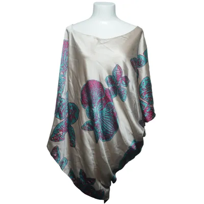 Poncho (Beige, Flerfärgad) från Halston Heritage Elastan, Silke