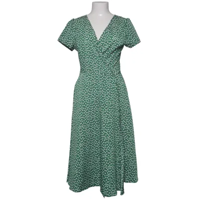 Omlottklänning (Grön, Vit) Bomull, Polyester