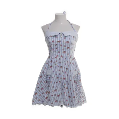 Jurk (Blauw, Wit) van Hell Bunny Katoen, Elastaan