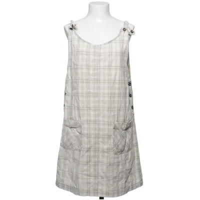 Dungaree dress (Beige, White) from J.L.N.Y Cotton, Linen